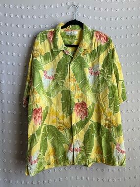 Tommy Bahama Men’s Silk Tropical Hawaiian Short Sleeve Button Down Sz XL